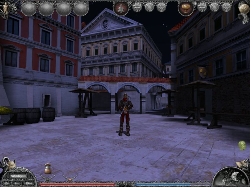 Mistmare (Windows) screenshot: A deserted marketplace.