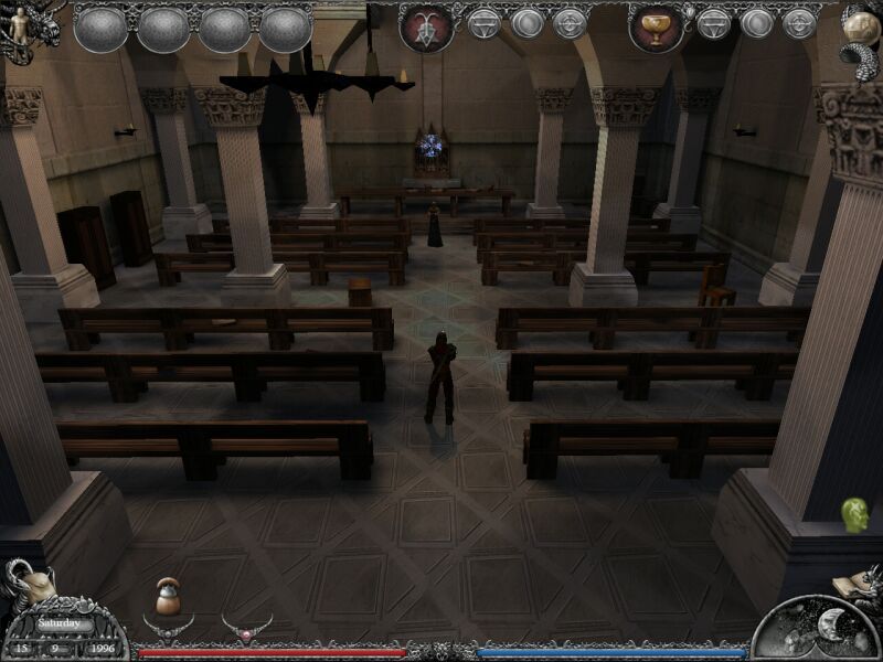 Mistmare (Windows) screenshot: Visiting a church again. Well, I am a monk!
