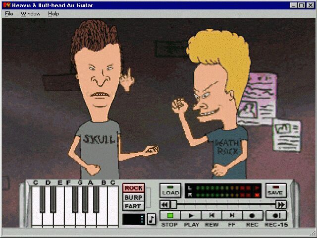 MTV's Beavis and Butt-Head: Little Thingies (Windows) screenshot: Air Guitar