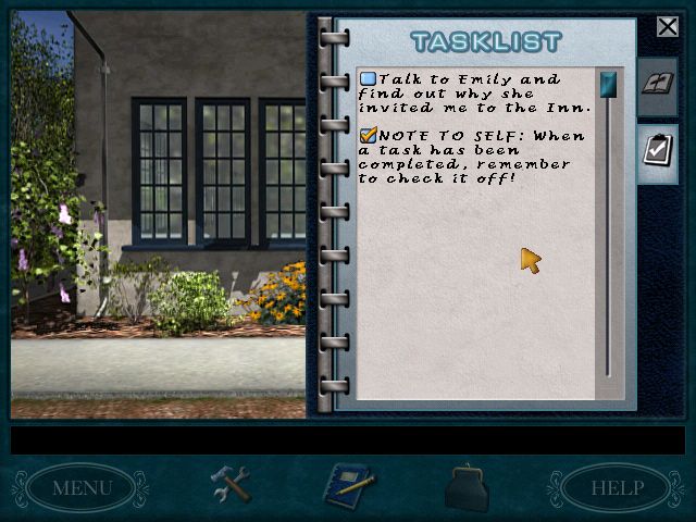Nancy Drew: Secret of the Old Clock (Windows) screenshot: Junior Detectives get a "check-off" list in their notebooks