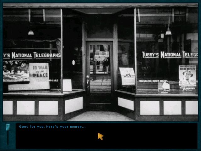 Nancy Drew: Secret of the Old Clock (Windows) screenshot: One of the nostalgic "storefront" you'll see while delivering telegrams
