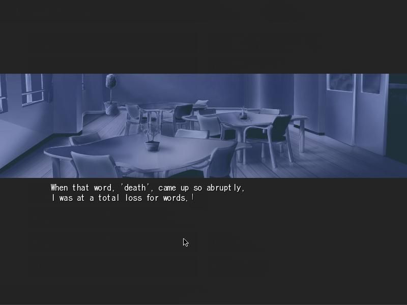 Narcissu (Windows) screenshot: Narcissu is not one of those 'fun' bishoujo games