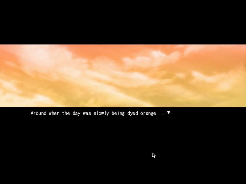 Narcissu (Windows) screenshot: It's a law that all visual novels MUST include pictures of the sky