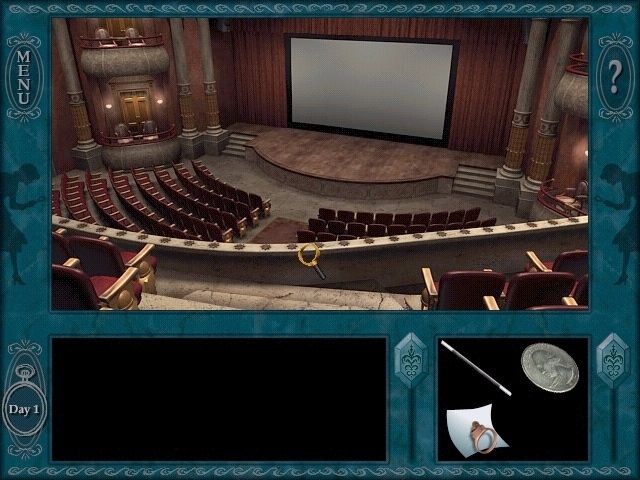 Nancy Drew: The Final Scene (Windows) screenshot: Balcony view of the inside of the theatre.