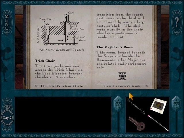 Nancy Drew: The Final Scene (Windows) screenshot: Fact or Fiction? Is THIS the way Houdini did it?