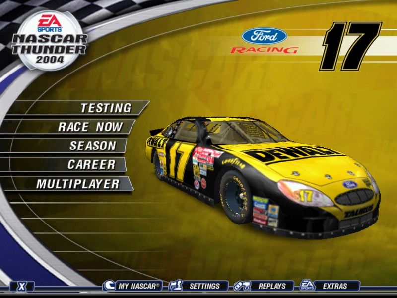 NASCAR Thunder 2004 (Windows) screenshot: Main menu
