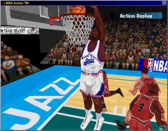 NBA Action 98 (Windows) screenshot: The players look rather blocky (window)