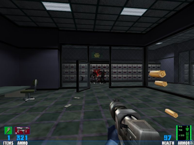 SiN (Windows) screenshot: It all starts out with a simple bank robbery.