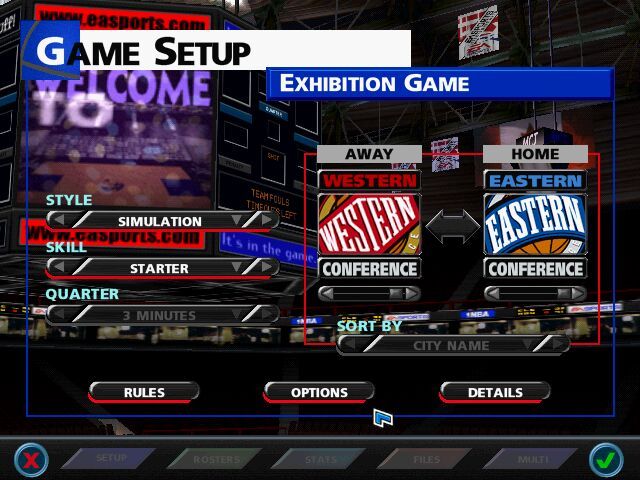 NBA Live 99 (Windows) screenshot: Main menu