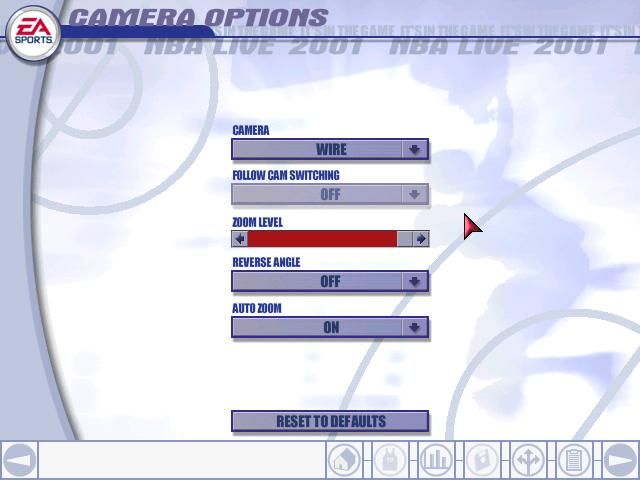 NBA Live 2001 (Windows) screenshot: Camera options