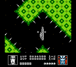 Silver Surfer (NES) screenshot: Definitely a dangerous area.