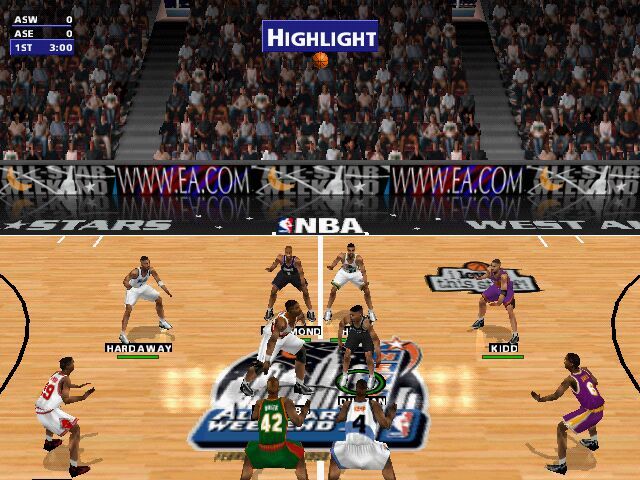 NBA Live 99 (Windows) screenshot: The tip off