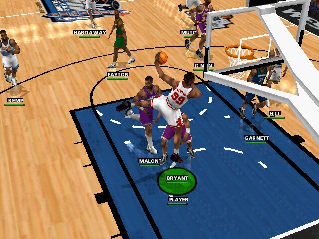 NBA Live 99 (Windows) screenshot: Player #99 replaces Jordan (NBA Live 2000 does have Jordan)