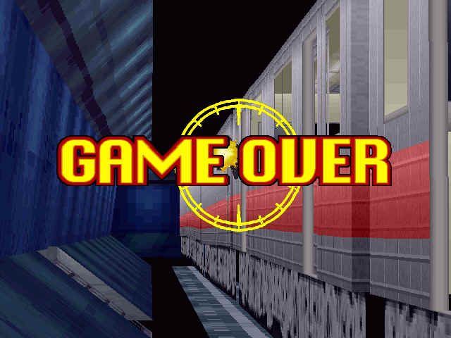 Virtua Cop 2 (Windows) screenshot: Game over man, game over