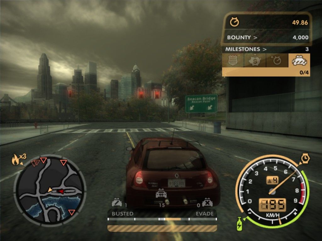 Need for Speed: Most Wanted (Black Edition) (Windows) screenshot: The cops are behind me!