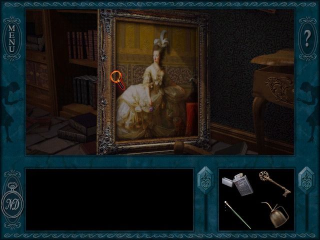 Nancy Drew: Treasure in the Royal Tower (Windows) screenshot: Classic art, like this portrait of Marie Antoinette, is all over the castle