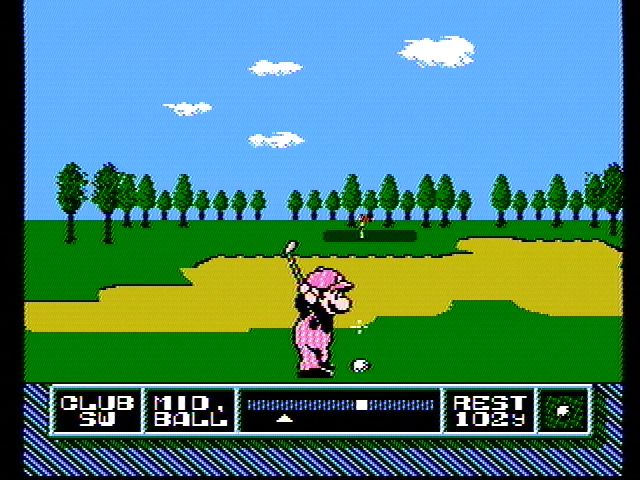 NES Open Tournament Golf (NES) screenshot: A very large bunker...