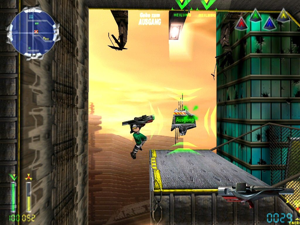 Nick Naster's eXtinction (Windows) screenshot: After completing all objectives, go to the exit
