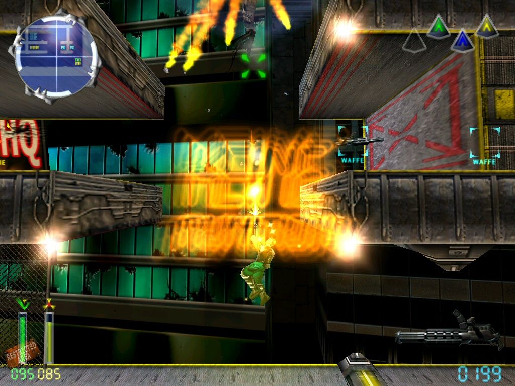 Nick Naster's eXtinction (Windows) screenshot: On top of the screen, that was an auto-cannon