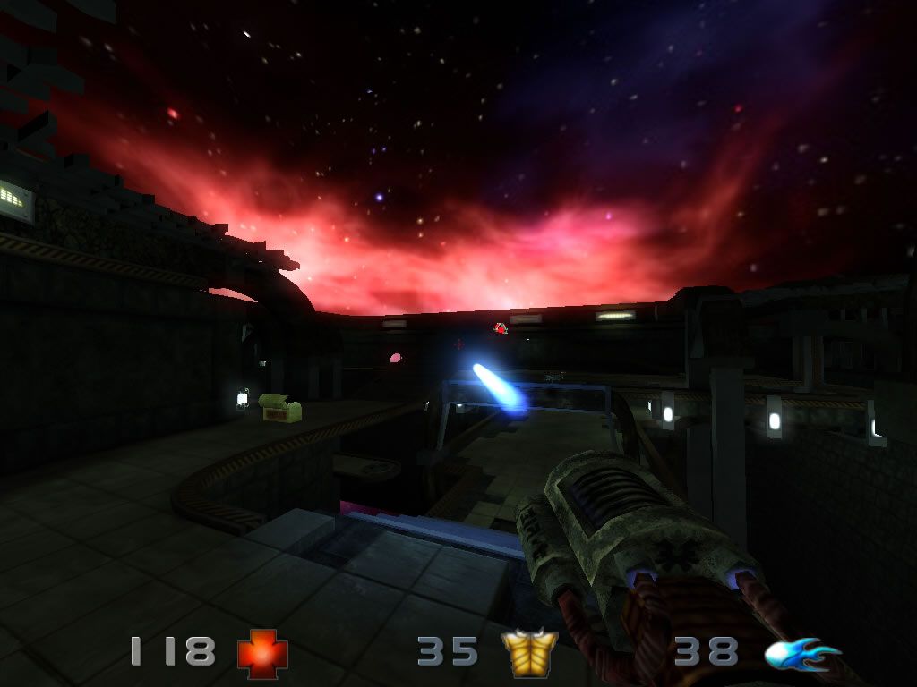 Nexuiz (Windows) screenshot: Dark scenery