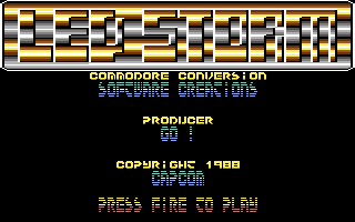 L.E.D. Storm (Commodore 64) screenshot: Title screen