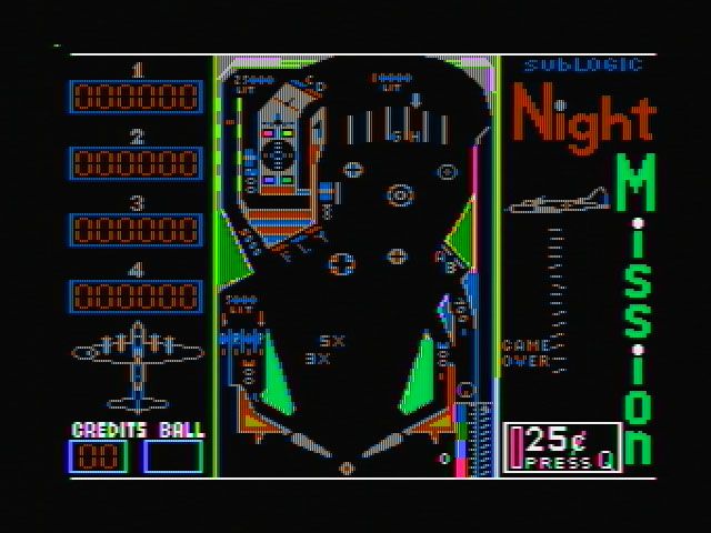 Night Mission Pinball (v3.0) (DOS) screenshot: 8 colors (composite)