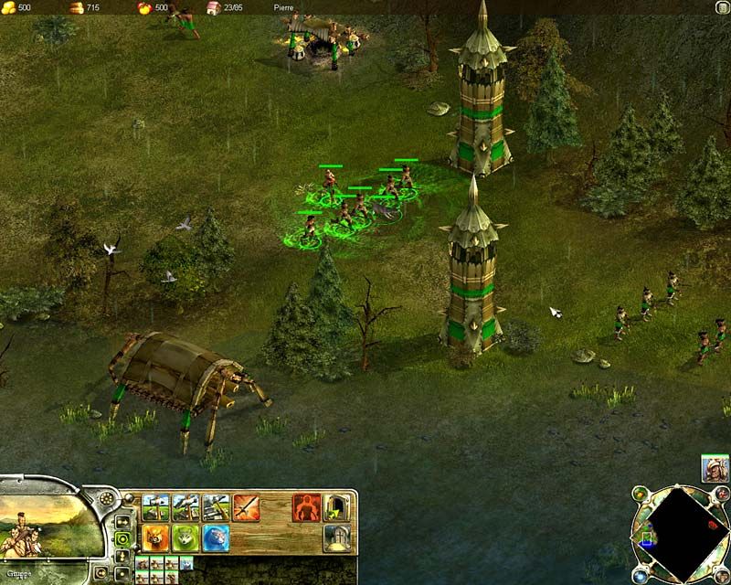 No Man's Land (Windows) screenshot: The wood Indians are preparing their village for an attack