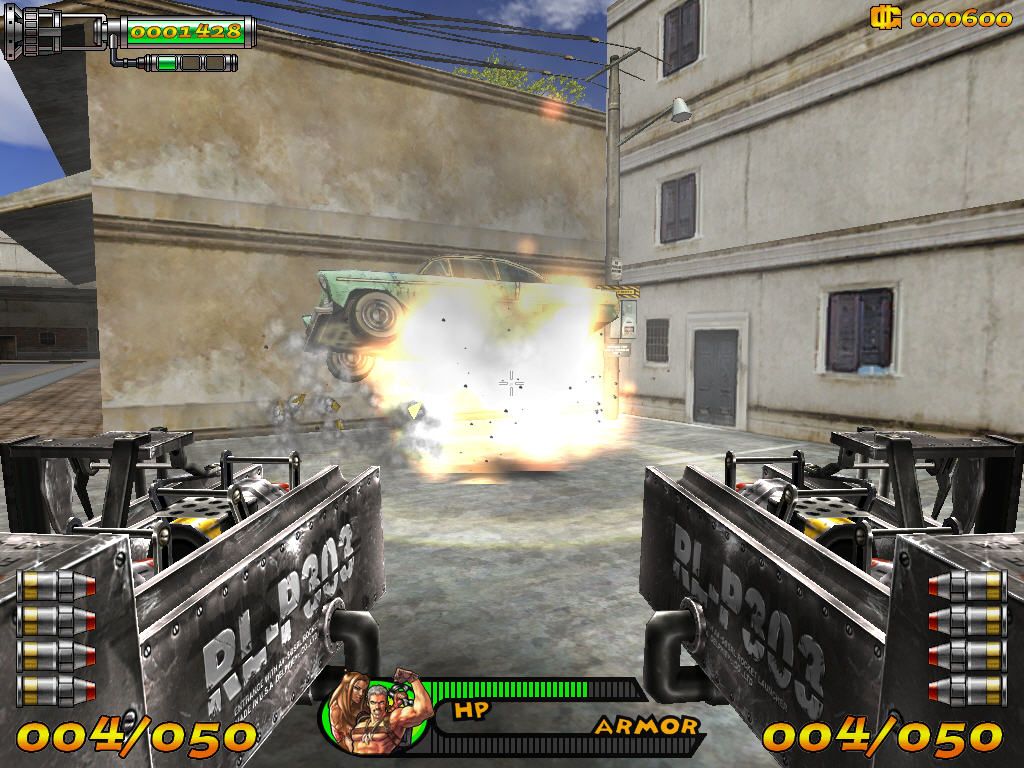Nitro Family (Windows) screenshot: Blow up vehicles for armor