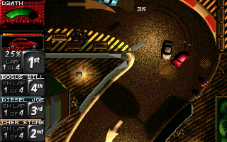 Death Rally (DOS) screenshot: West End - during the first race