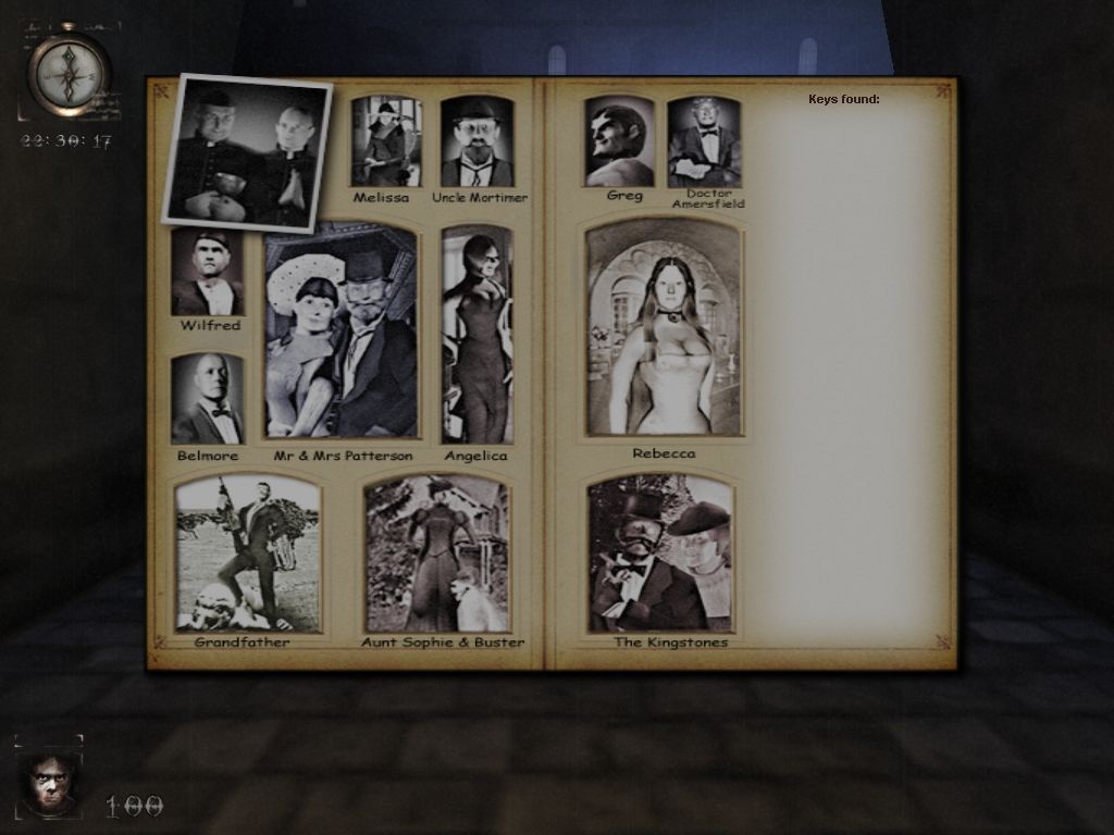 Nosferatu: The Wrath of Malachi (Windows) screenshot: The photo album of your friends/family that needs rescuing.