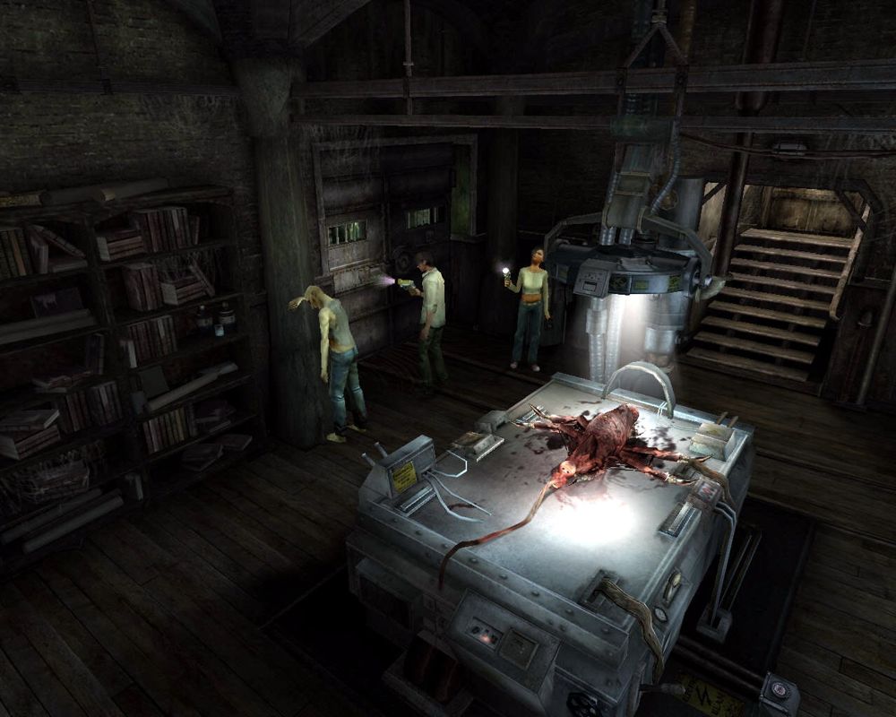 ObsCure (Windows) screenshot: A sinister underground laboratory