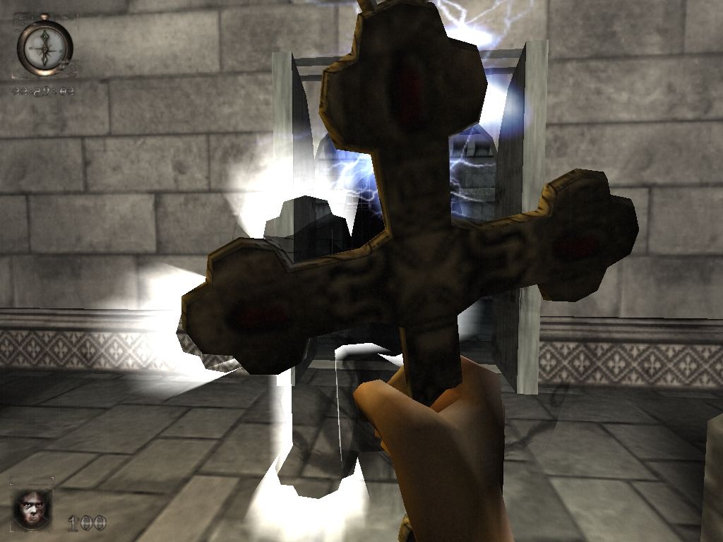Nosferatu: The Wrath of Malachi (Windows) screenshot: Sound FX and graphics are very good when using the crucifix.