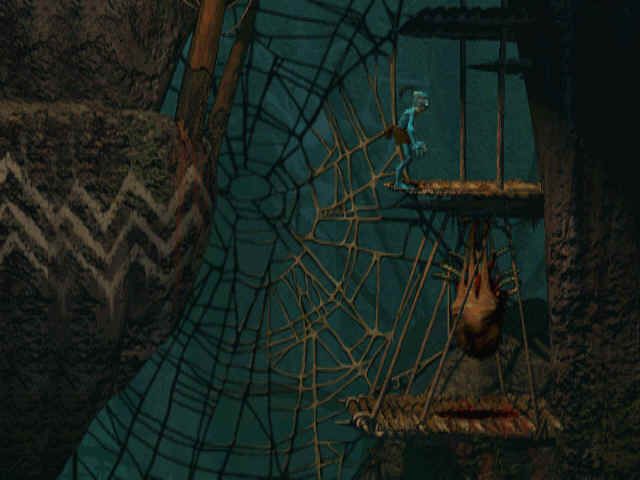 Oddworld: Abe's Oddysee (Windows) screenshot: Who could have built these nets?..