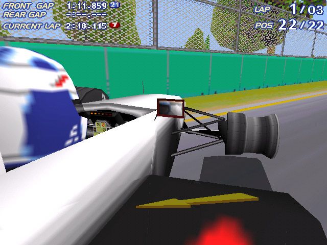 Official Formula 1 Racing (Windows) screenshot: Where's my tire?