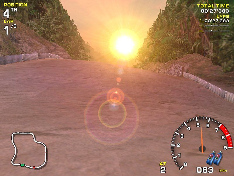 Off-Road Redneck Racing (Windows) screenshot: Nose camera view