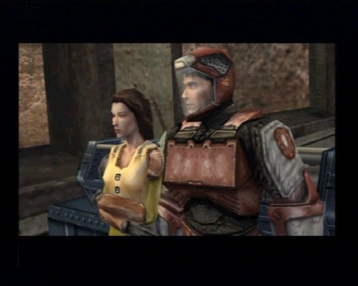 Red Faction (PlayStation 2) screenshot: Cutscens and cinematics are all made using ingame graphic.
