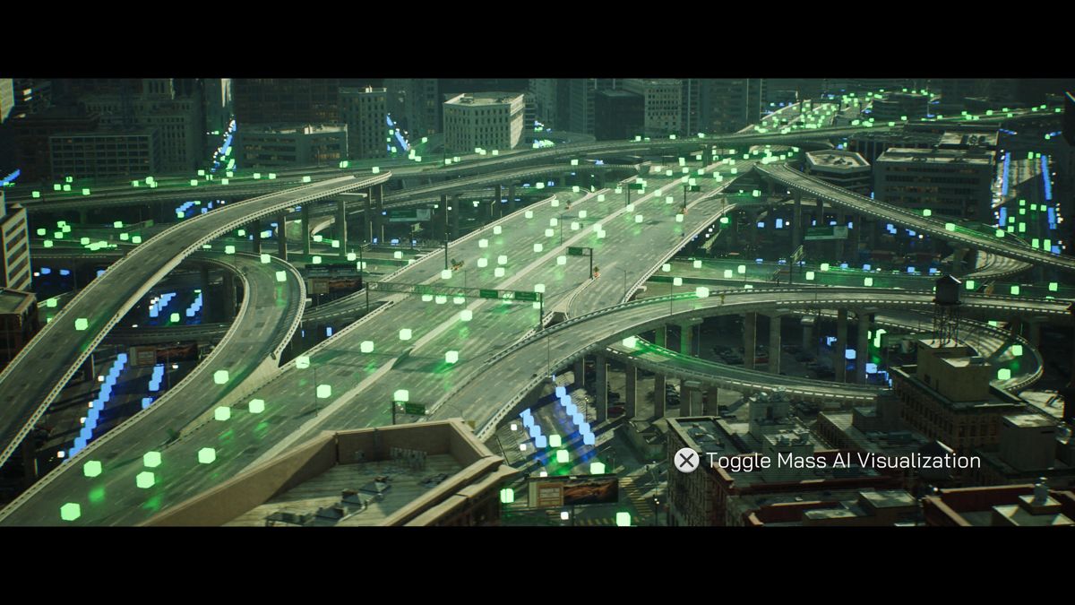 The Matrix Awakens (PlayStation 5) screenshot: AI visualisation on