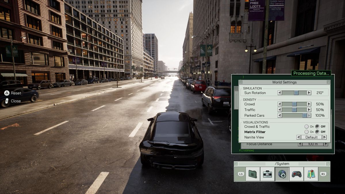 The Matrix Awakens (PlayStation 5) screenshot: Gameplay settings