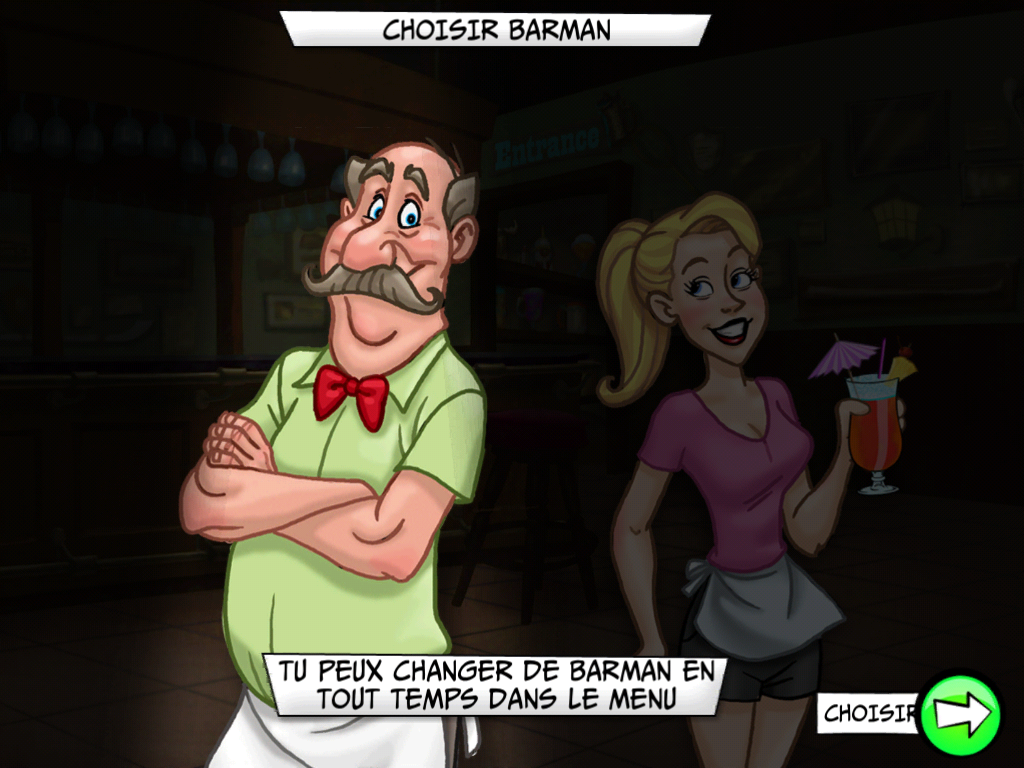 Tapper World Tour (iPad) screenshot: Choosing a character: Sam or Nikki