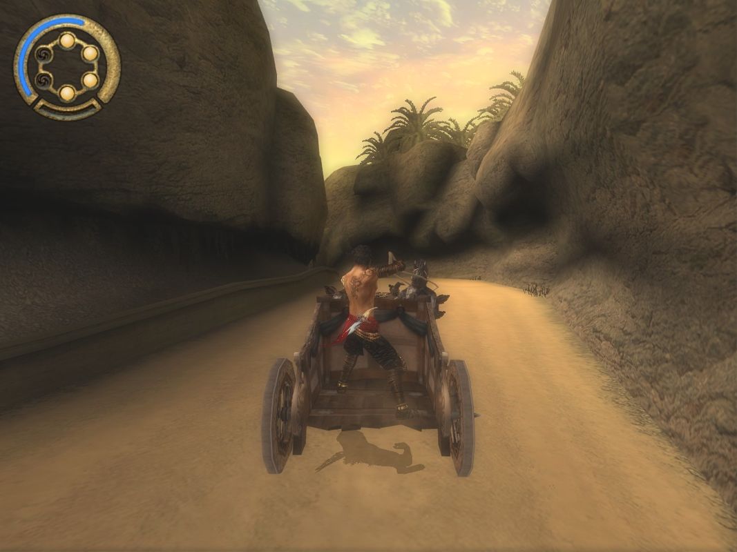Prince of Persia: The Two Thrones (Windows) screenshot: There are two chariot sequences in the game.