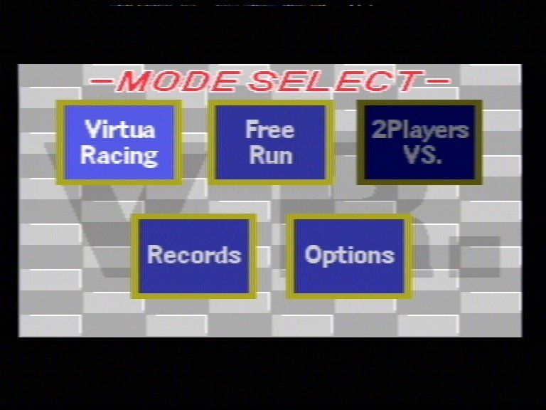 Virtua Racing (Genesis) screenshot: Main Menu