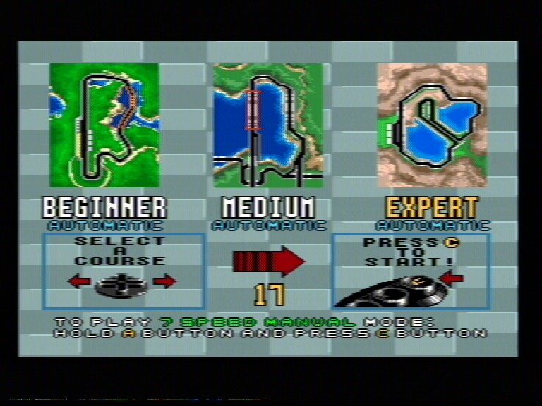 Virtua Racing (Genesis) screenshot: Race Menu