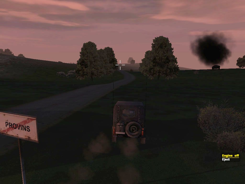 Operation Flashpoint: Cold War Crisis (Windows) screenshot: A wild ride through a hot zone.