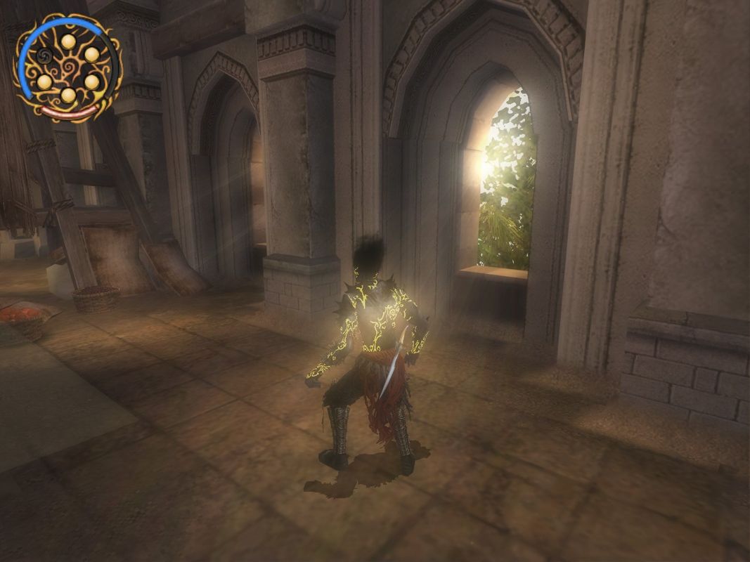 Prince of Persia: The Two Thrones (Windows) screenshot: Dark Prince on his way to the city gardens.