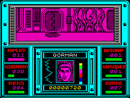 Aliens: The Computer Game (ZX Spectrum) screenshot: A highly dangerous pool of acid