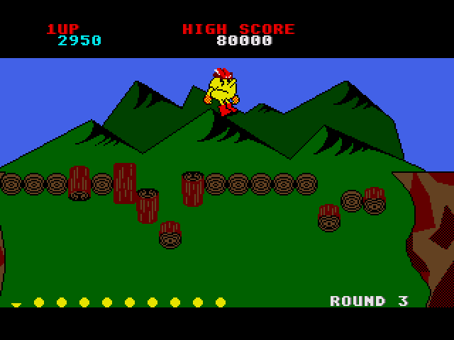 Pac-Land (Amiga) screenshot: The bridge is about to collapse