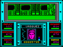 Aliens: The Computer Game (ZX Spectrum) screenshot: Located in the control room