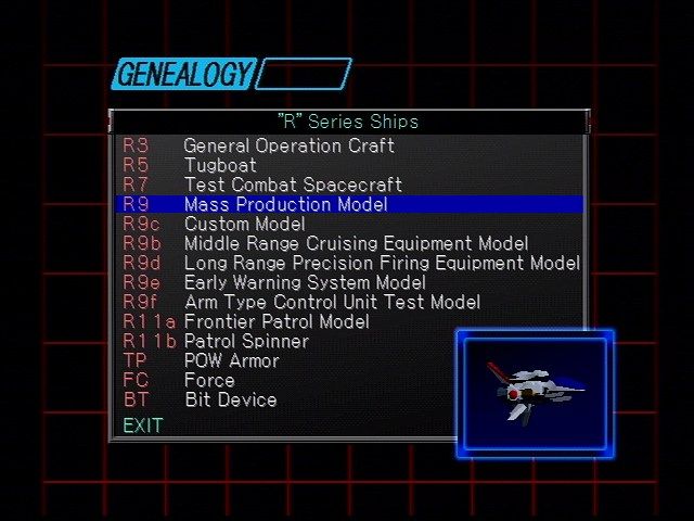 R-Types (PlayStation) screenshot: Genealogy