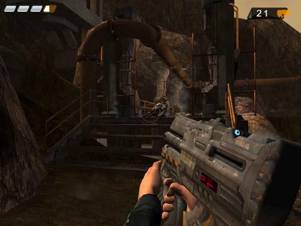 Pariah (Windows) screenshot: Big gun.