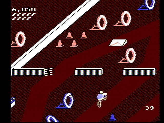 Paperboy (NES) screenshot: Each level ends with a training course